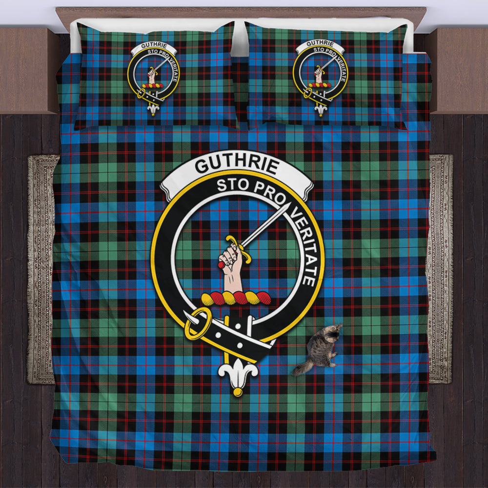 Guthrie Ancient Tartan Bedding Set with Family Crest US Bedding Set - Tartan Vibes Clothing