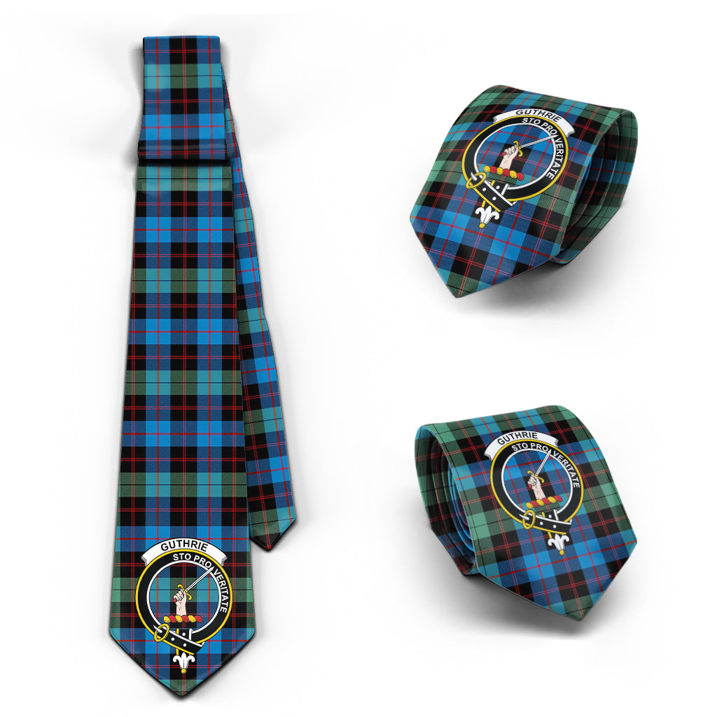 Guthrie Ancient Tartan Classic Necktie with Family Crest Necktie One Size - Tartan Vibes Clothing