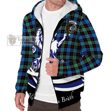 Guthrie Ancient Tartan Sherpa Hoodie with Alba Gu Brath Regal Lion Emblem