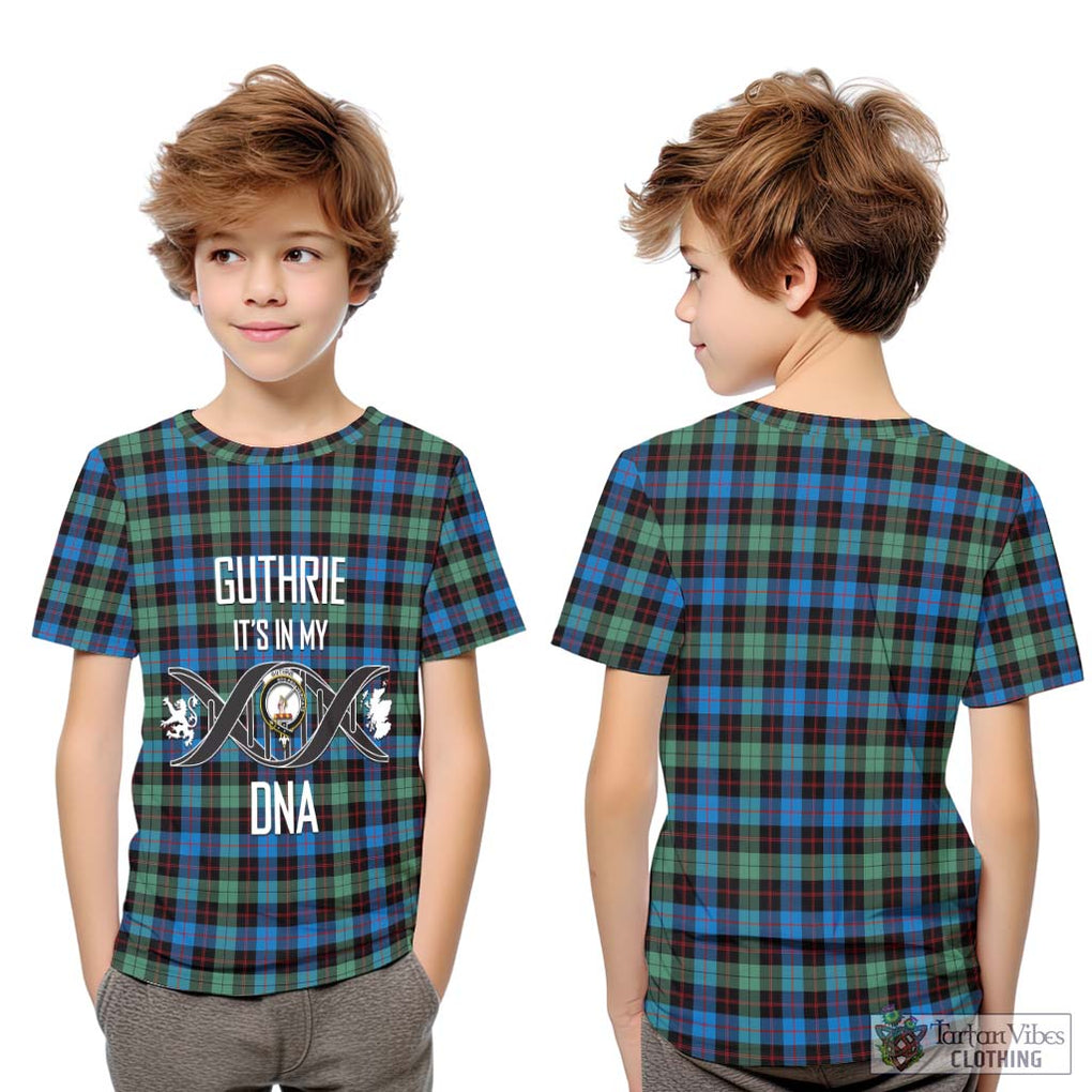 Guthrie Ancient Tartan Kid T-Shirt with Family Crest DNA In Me Style Youth XL Size14 - Tartanvibesclothing Shop