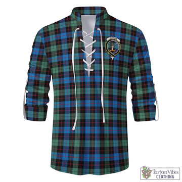 Guthrie Ancient Tartan Men's Scottish Traditional Jacobite Ghillie Kilt Shirt with Family Crest