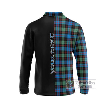 Guthrie Ancient Tartan Long Sleeve Polo Shirt with Family Crest and Half Of Me Style