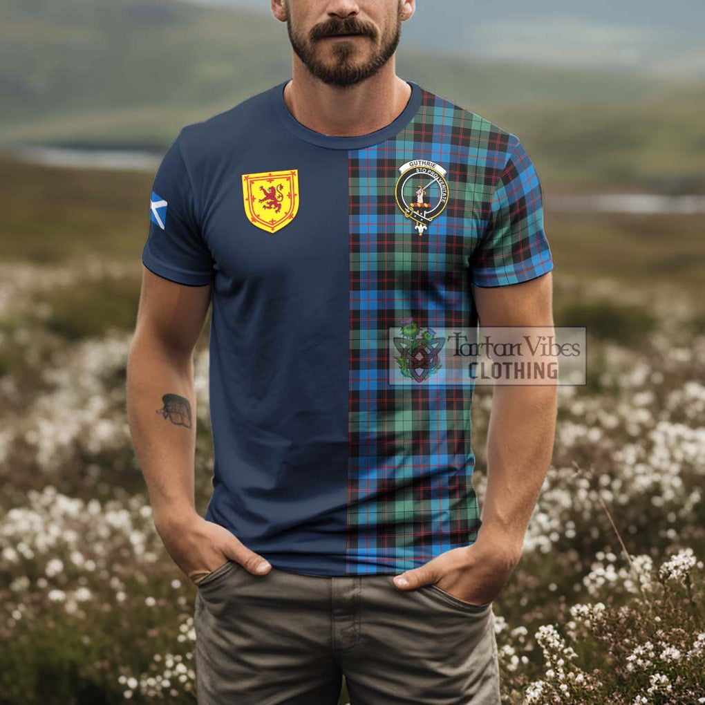 Tartan Vibes Clothing Guthrie Ancient Tartan T-Shirt Alba with Scottish Lion Royal Arm Half Style