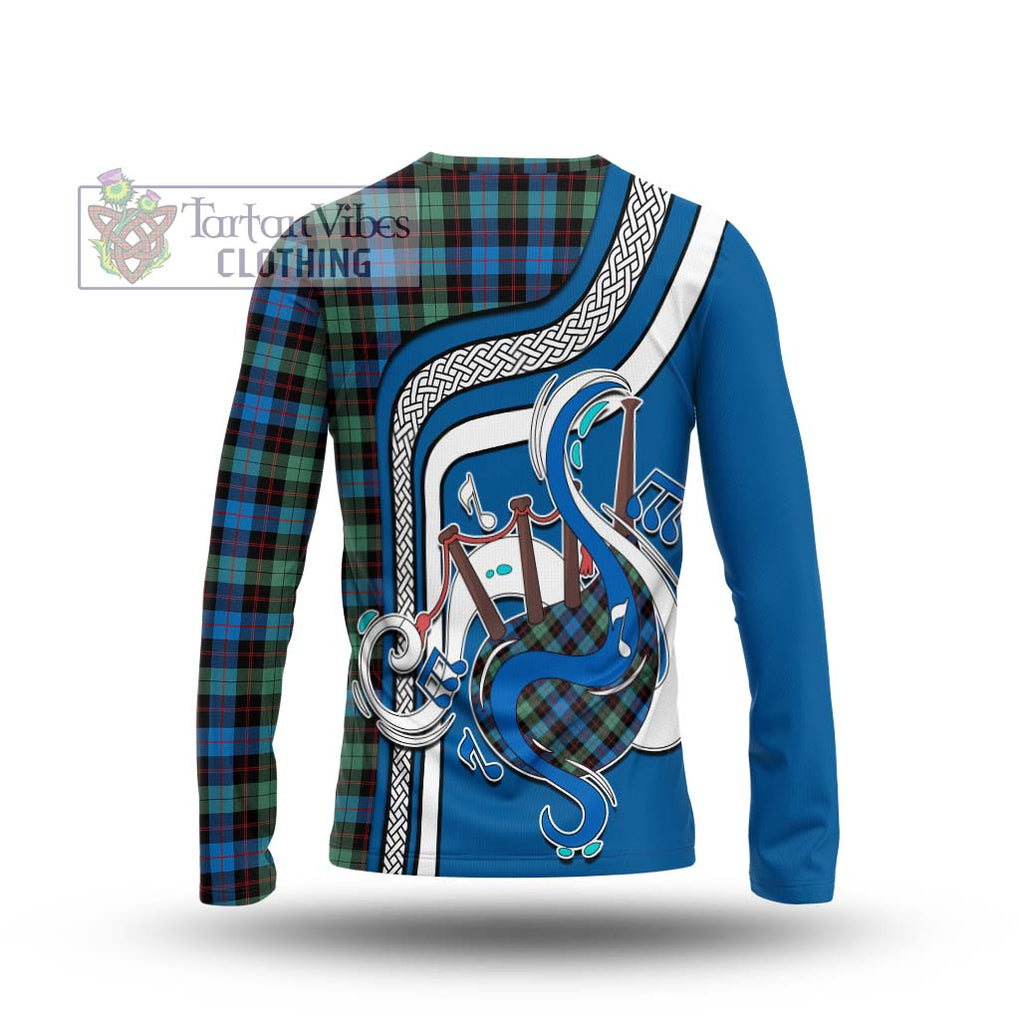 Tartan Vibes Clothing Guthrie Ancient Tartan Long Sleeve T-Shirt with Epic Bagpipe Style