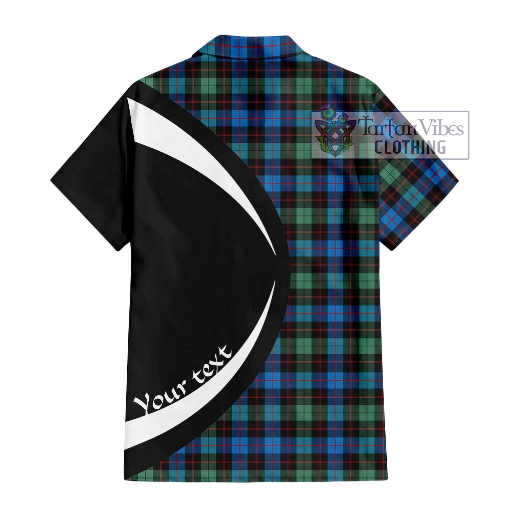 Guthrie Ancient Tartan Short Sleeve Button Up with Family Crest Circle Style - Tartan Vibes Clothing