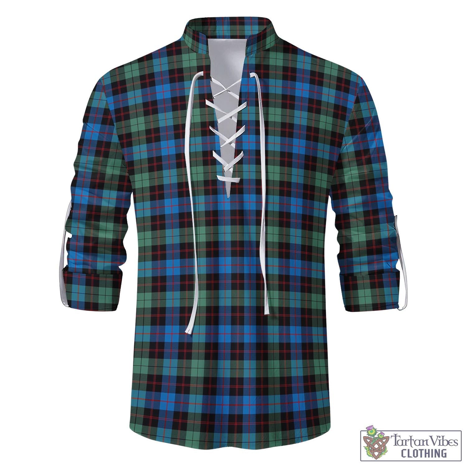 Tartan Vibes Clothing Guthrie Ancient Tartan Men's Scottish Traditional Jacobite Ghillie Kilt Shirt