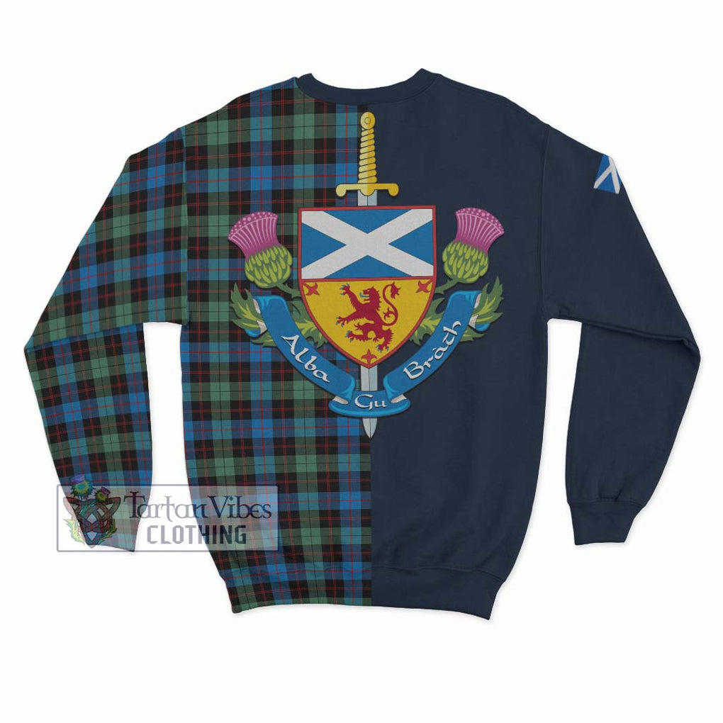 Tartan Vibes Clothing Guthrie Ancient Tartan Sweatshirt with Scottish Lion Royal Arm Half Style