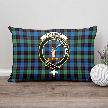 Guthrie Ancient Tartan Pillow Cover with Family Crest