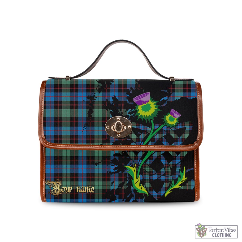 Tartan Vibes Clothing Guthrie Ancient Tartan Waterproof Canvas Bag with Scotland Map and Thistle Celtic Accents