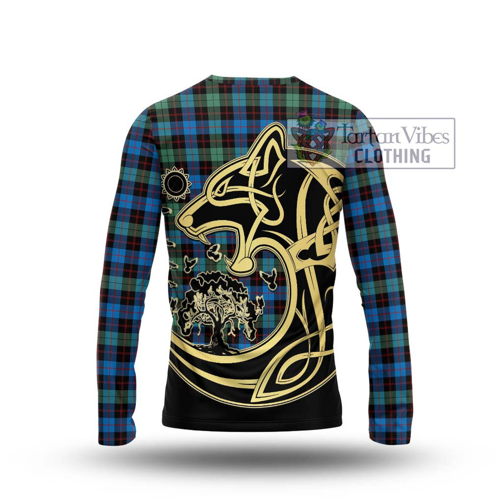 Guthrie Ancient Tartan Long Sleeve T-Shirt with Family Crest Celtic Wolf Style - Tartan Vibes Clothing