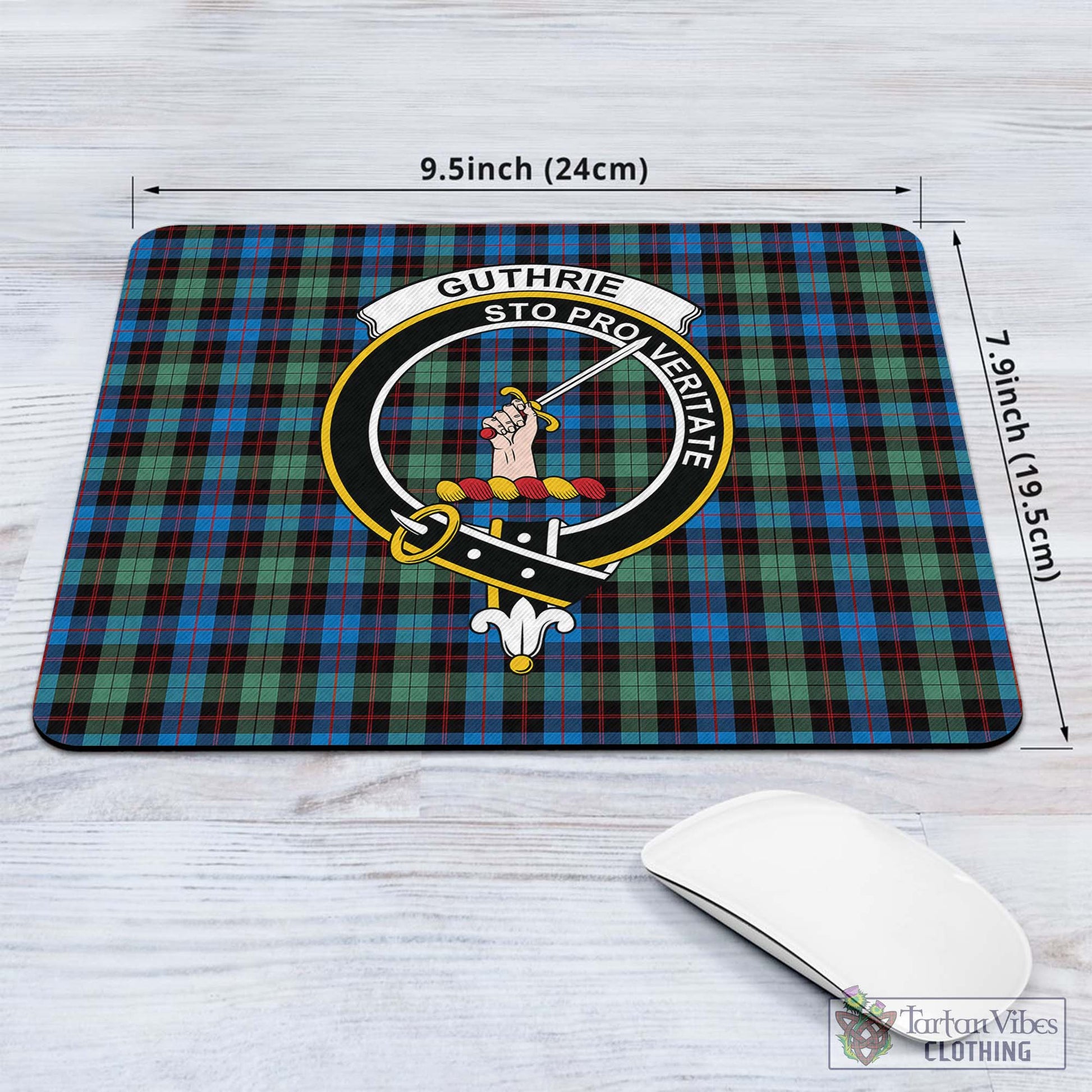 Tartan Vibes Clothing Guthrie Ancient Tartan Mouse Pad with Family Crest