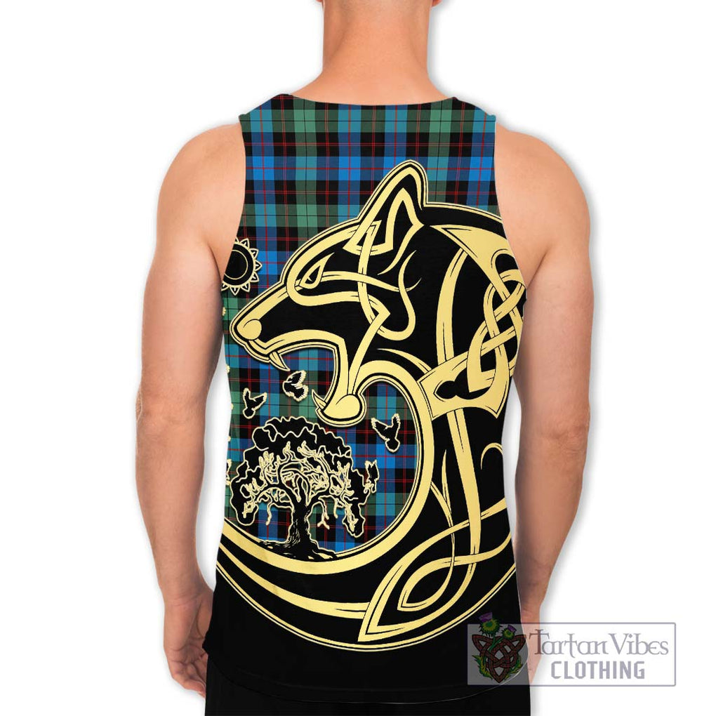 Guthrie Ancient Tartan Men's Tank Top with Family Crest Celtic Wolf Style - Tartan Vibes Clothing