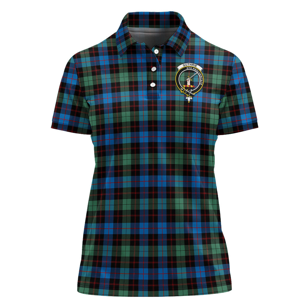 Guthrie Ancient Tartan Polo Shirt with Family Crest For Women - Tartan Vibes Clothing