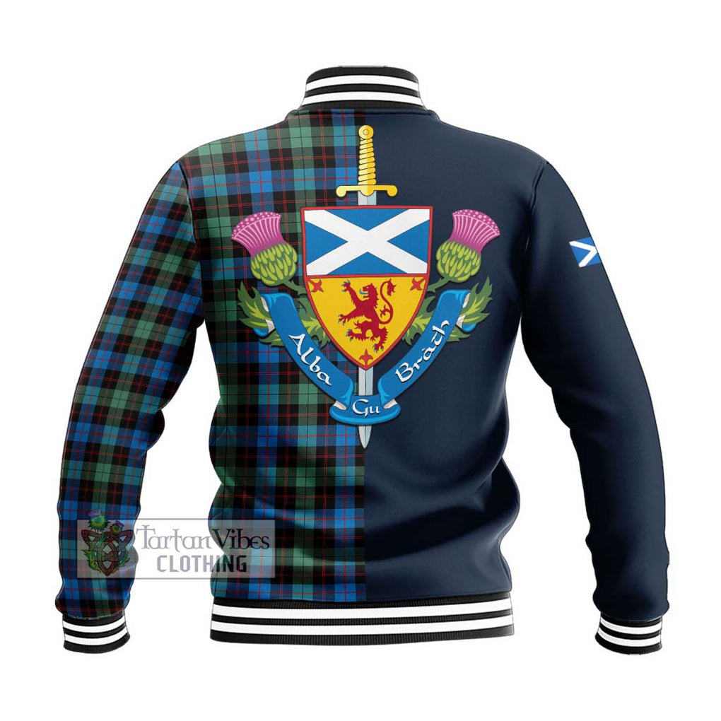 Tartan Vibes Clothing Guthrie Ancient Tartan Baseball Jacket with Scottish Lion Royal Arm Half Style