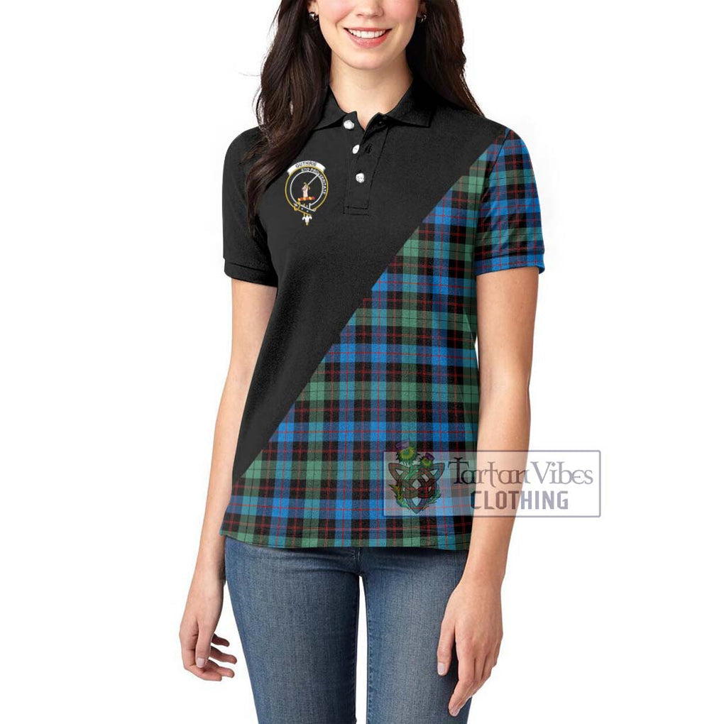 Guthrie Ancient Tartan Women's Polo Shirt with Family Crest and Military Logo Style - Tartanvibesclothing Shop