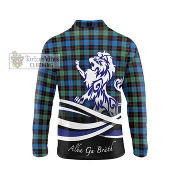 Guthrie Ancient Tartan Long Sleeve Polo Shirt with Alba Gu Brath Regal Lion Emblem