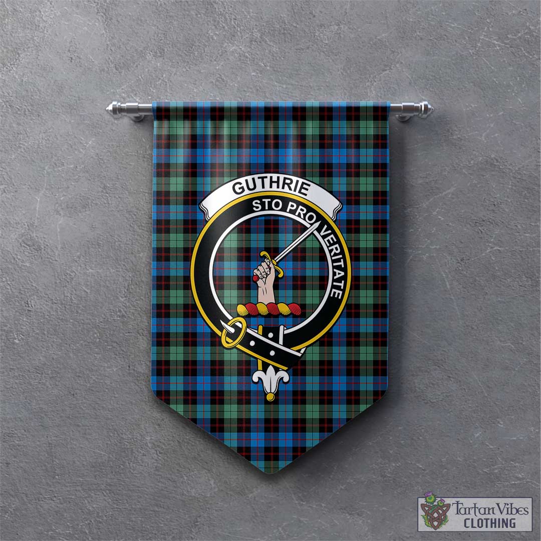 Tartan Vibes Clothing Guthrie Ancient Tartan Gonfalon, Tartan Banner with Family Crest