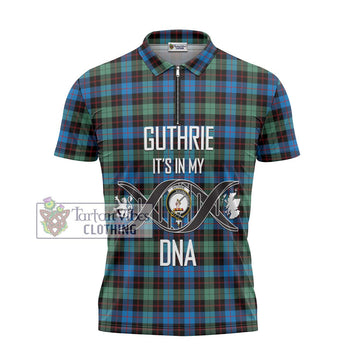 Guthrie Ancient Tartan Zipper Polo Shirt with Family Crest DNA In Me Style