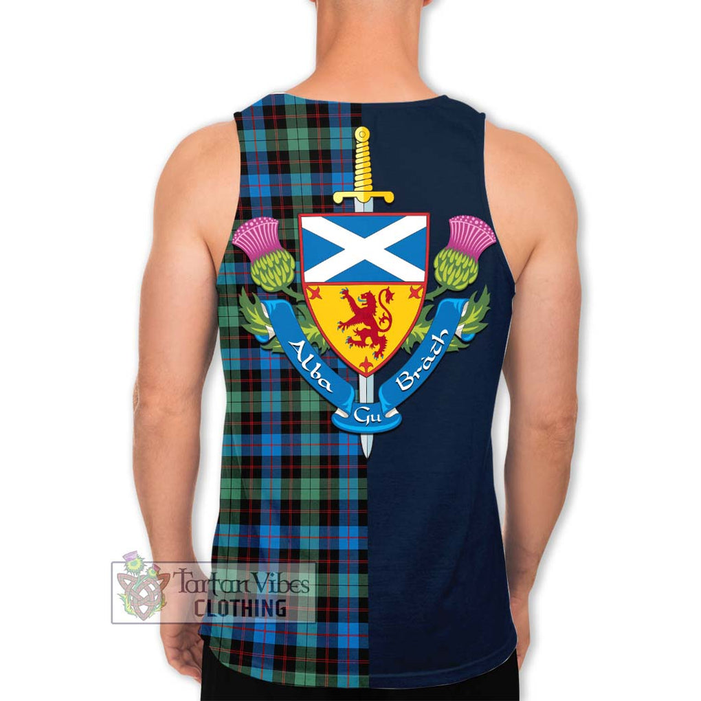 Tartan Vibes Clothing Guthrie Ancient Tartan Men's Tank Top with Scottish Lion Royal Arm Half Style