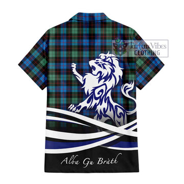 Guthrie Ancient Tartan Short Sleeve Button Shirt with Alba Gu Brath Regal Lion Emblem