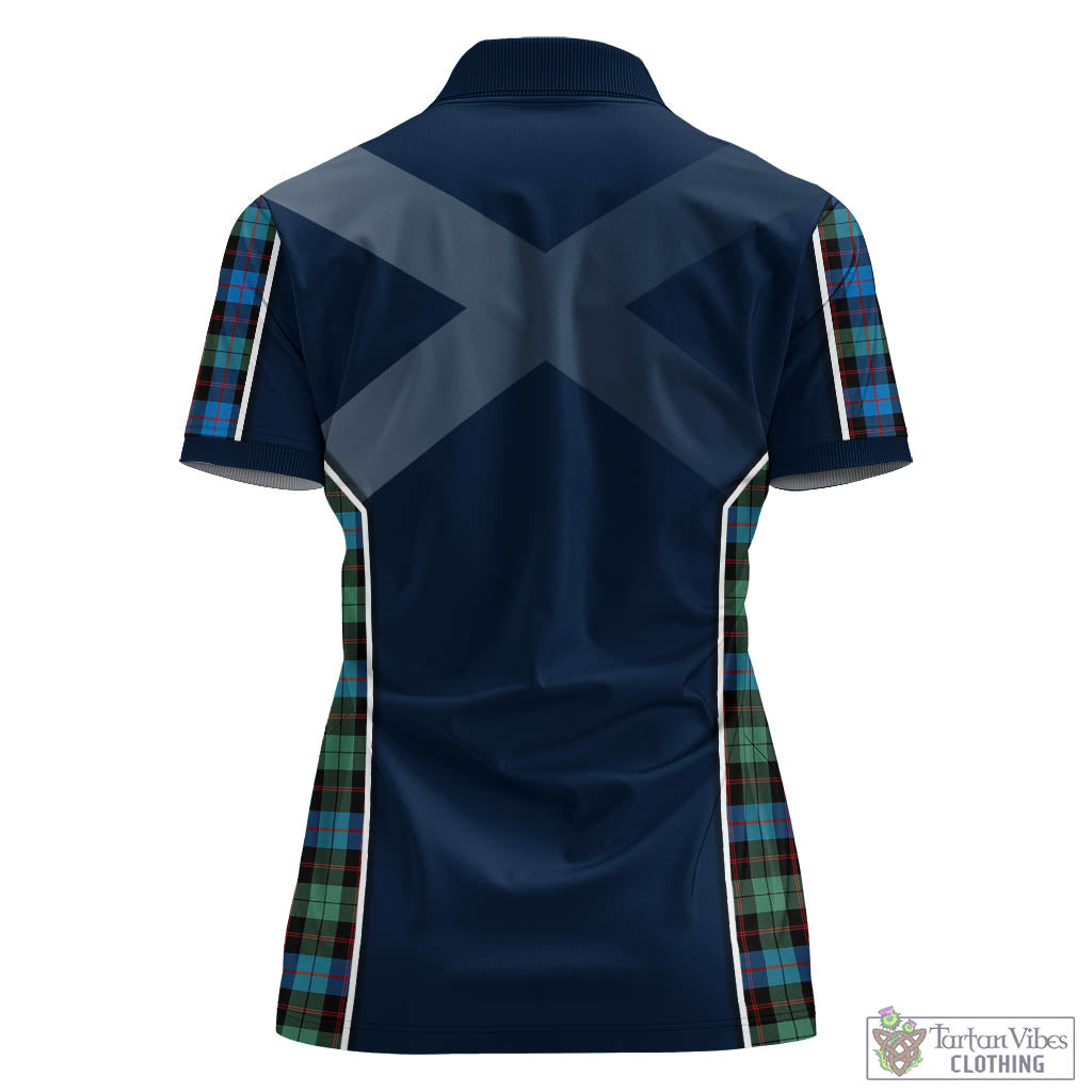 Tartan Vibes Clothing Guthrie Ancient Tartan Women's Polo Shirt with Family Crest and Scottish Thistle Vibes Sport Style