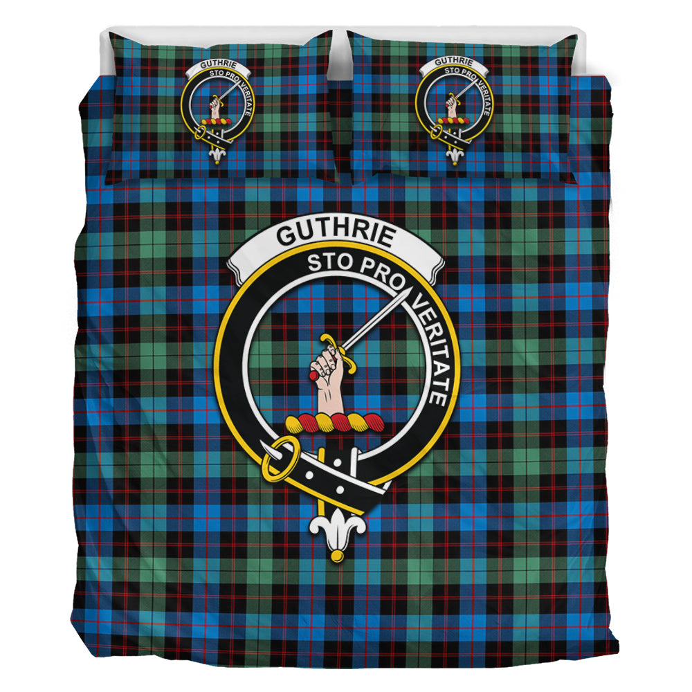 Guthrie Ancient Tartan Bedding Set with Family Crest - Tartan Vibes Clothing