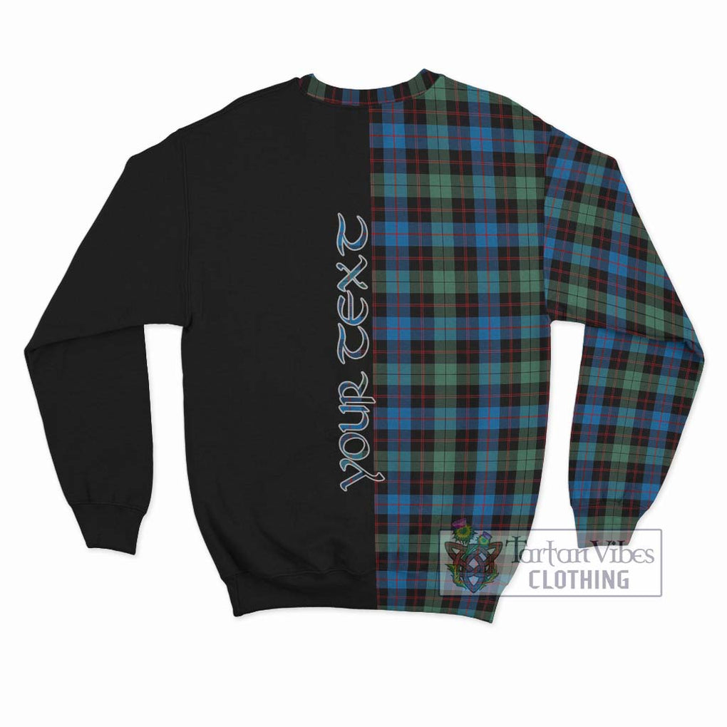 Guthrie Ancient Tartan Sweatshirt with Family Crest and Half Of Me Style - Tartanvibesclothing Shop