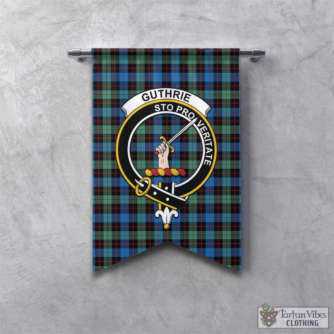 Tartan Vibes Clothing Guthrie Ancient Tartan Gonfalon, Tartan Banner with Family Crest