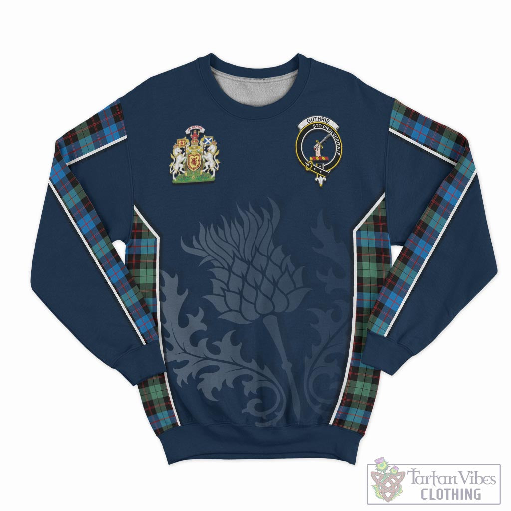 Tartan Vibes Clothing Guthrie Ancient Tartan Sweatshirt with Family Crest and Scottish Thistle Vibes Sport Style