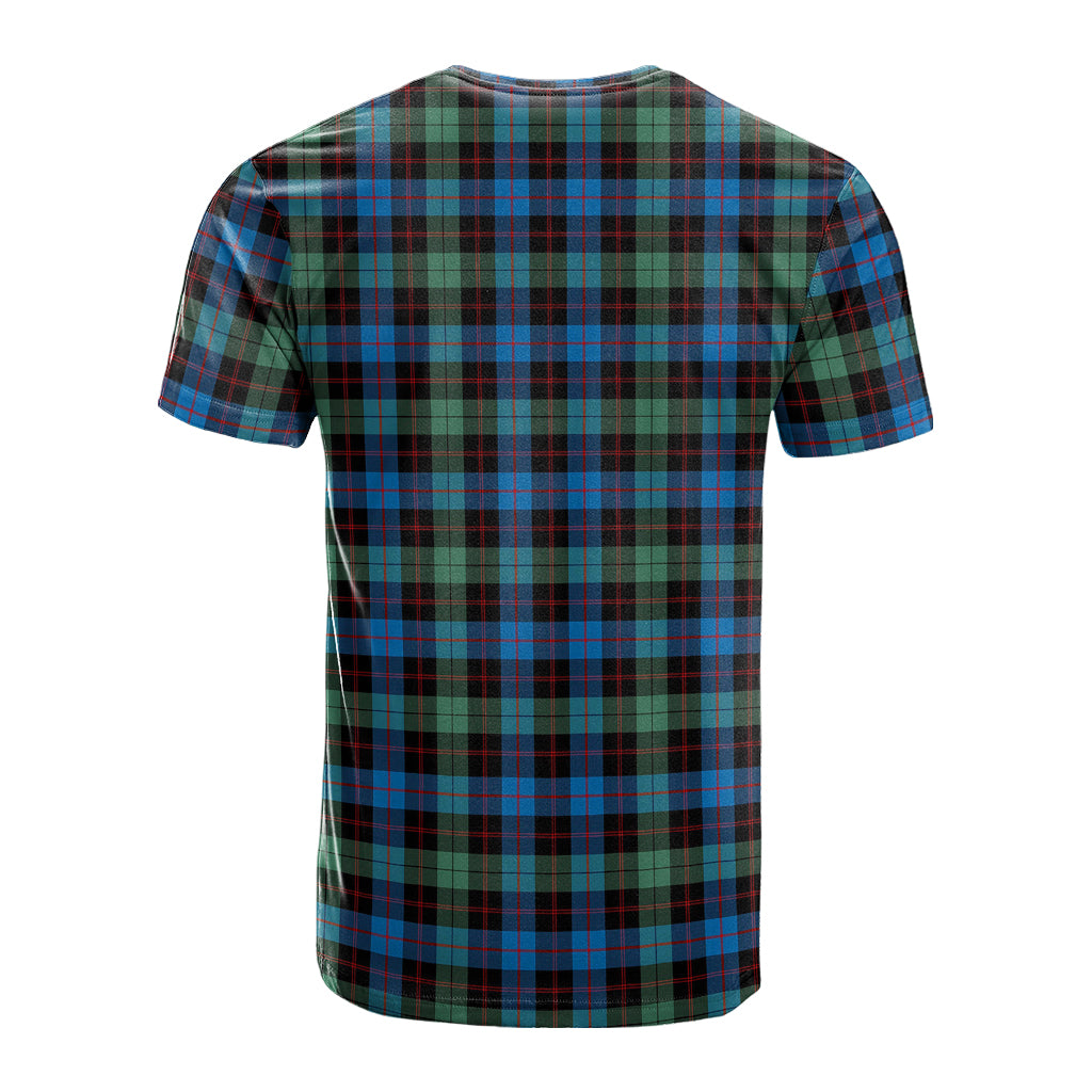 Guthrie Ancient Tartan T-Shirt with Family Crest - Tartan Vibes Clothing