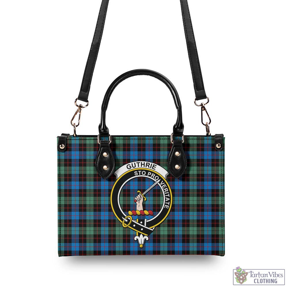 Tartan Vibes Clothing Guthrie Ancient Tartan Luxury Leather Handbags with Family Crest