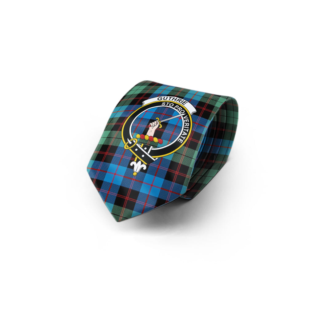 Guthrie Ancient Tartan Classic Necktie with Family Crest - Tartan Vibes Clothing