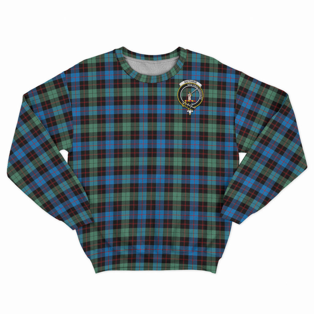 Guthrie Ancient Tartan Sweatshirt with Family Crest - Tartan Vibes Clothing