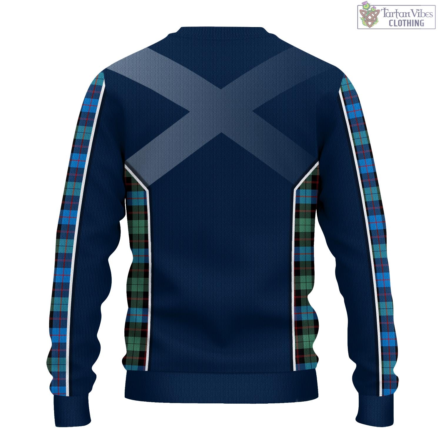 Tartan Vibes Clothing Guthrie Ancient Tartan Knitted Sweatshirt with Family Crest and Scottish Thistle Vibes Sport Style