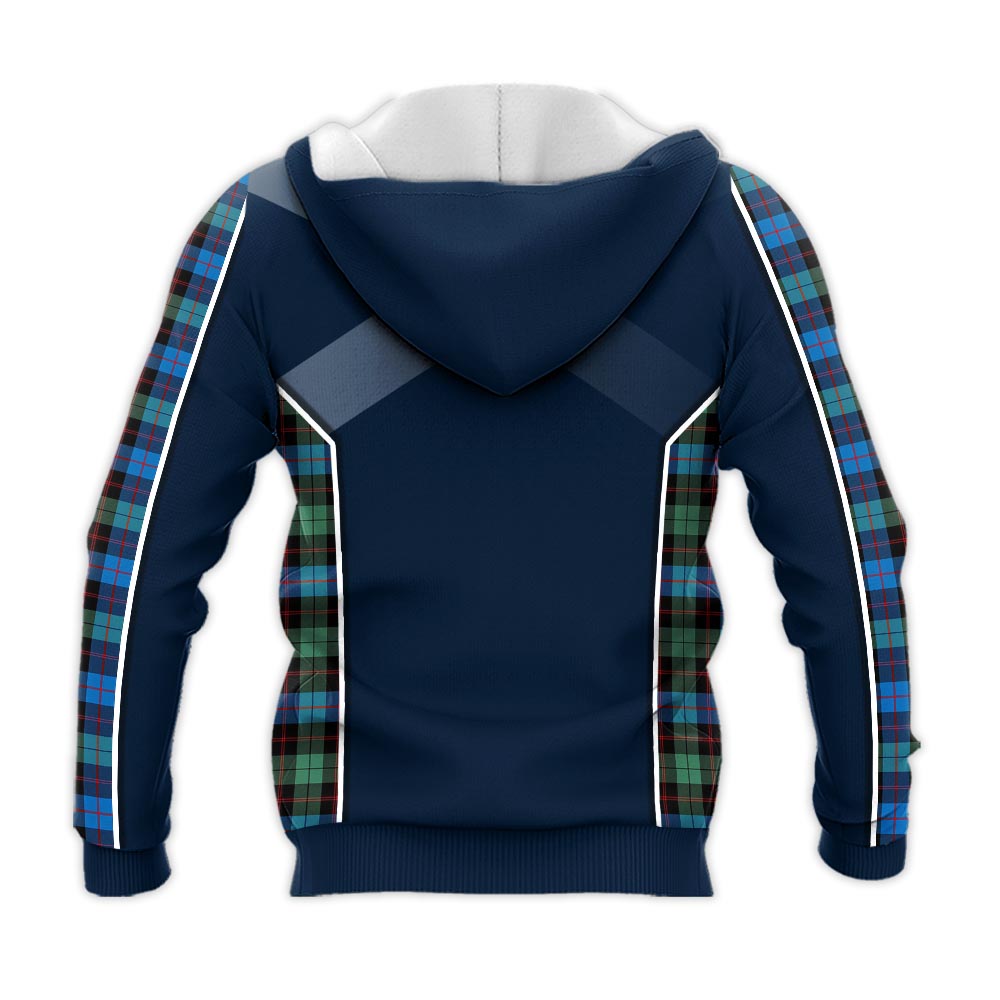 Tartan Vibes Clothing Guthrie Ancient Tartan Knitted Hoodie with Family Crest and Scottish Thistle Vibes Sport Style