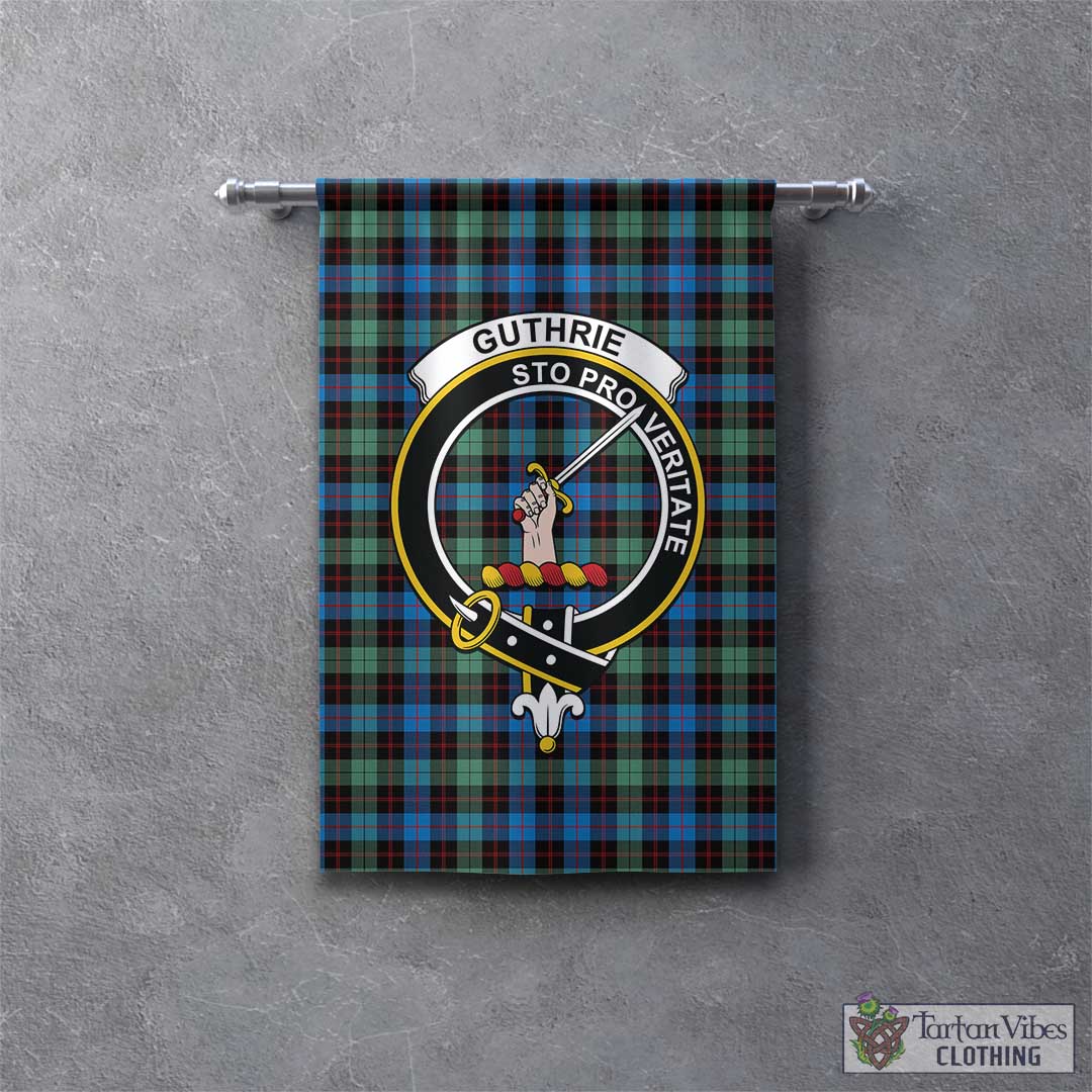 Tartan Vibes Clothing Guthrie Ancient Tartan Gonfalon, Tartan Banner with Family Crest