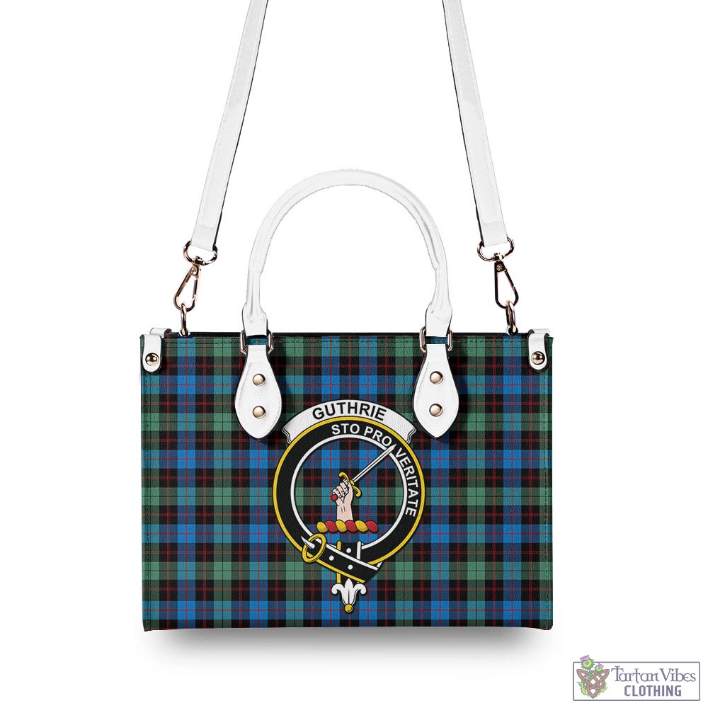 Tartan Vibes Clothing Guthrie Ancient Tartan Luxury Leather Handbags with Family Crest