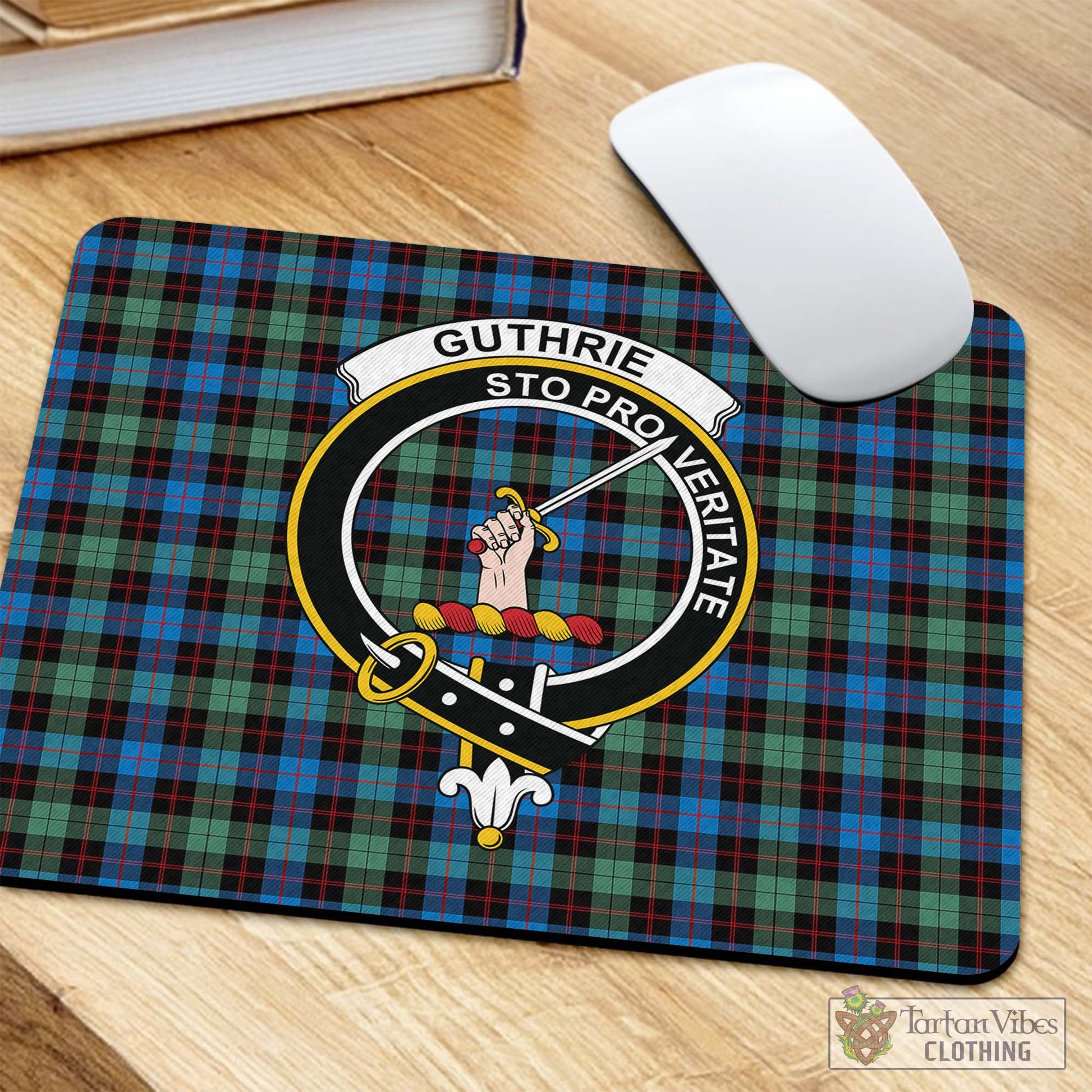 Tartan Vibes Clothing Guthrie Ancient Tartan Mouse Pad with Family Crest