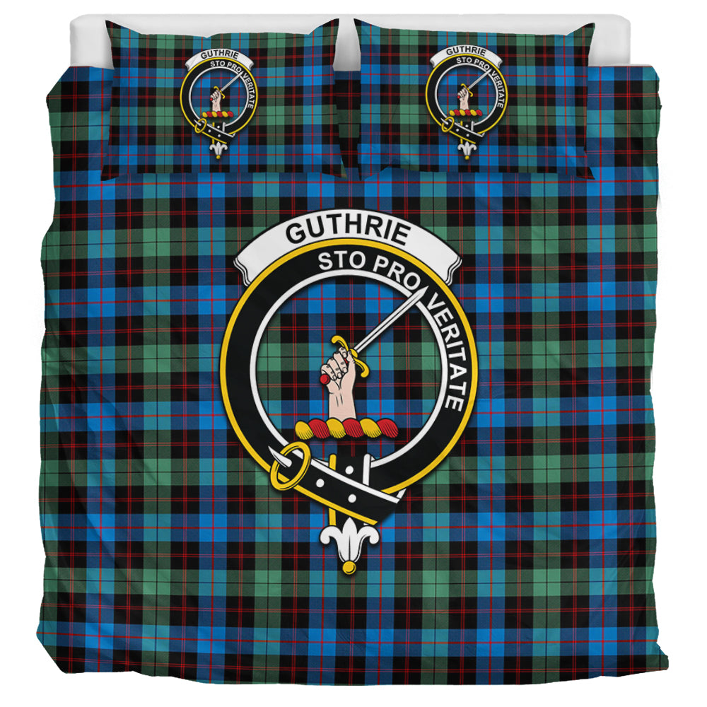 Guthrie Ancient Tartan Bedding Set with Family Crest UK Bedding Set UK Super King 104*94 inch - Tartan Vibes Clothing