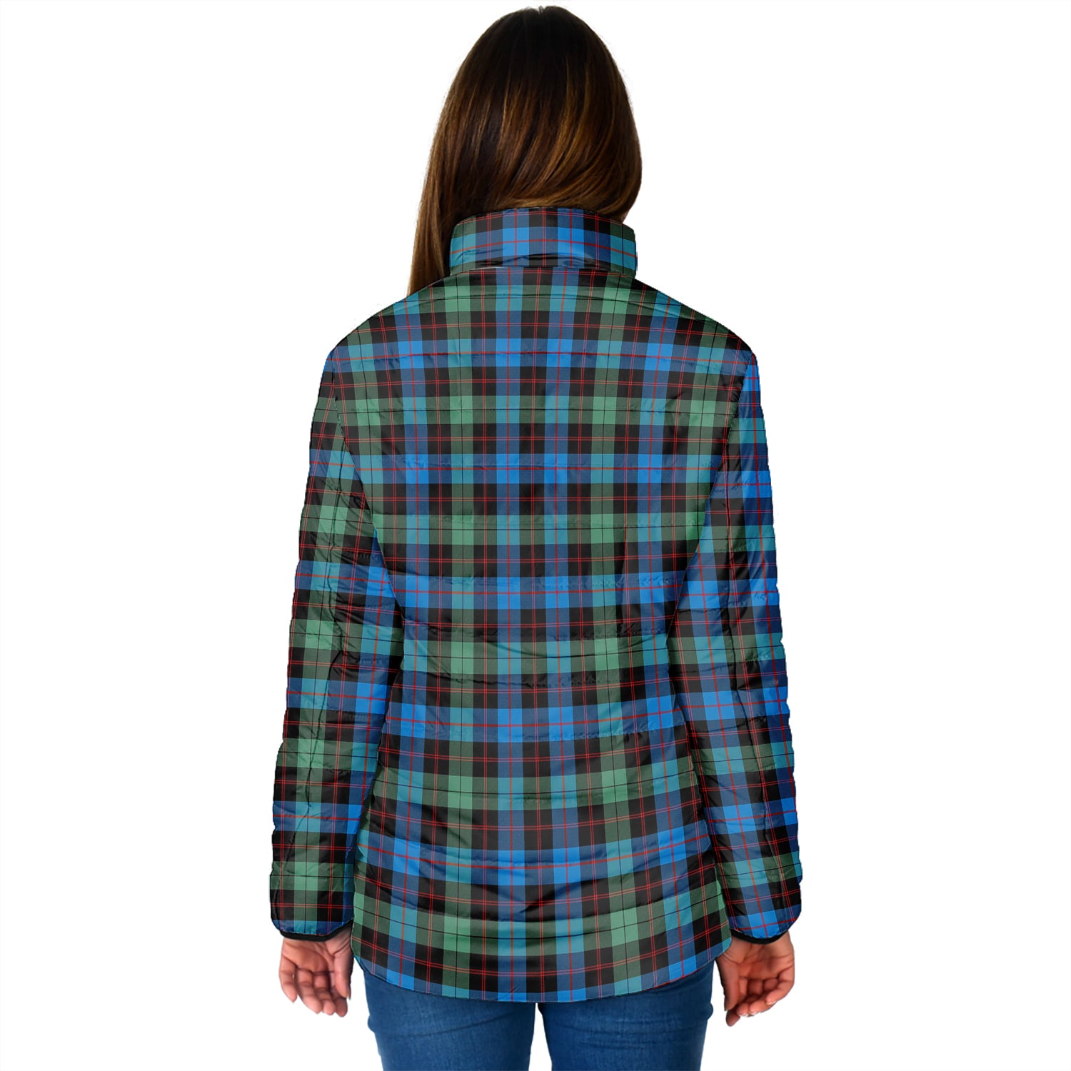 Guthrie Ancient Tartan Padded Jacket with Family Crest - Tartan Vibes Clothing