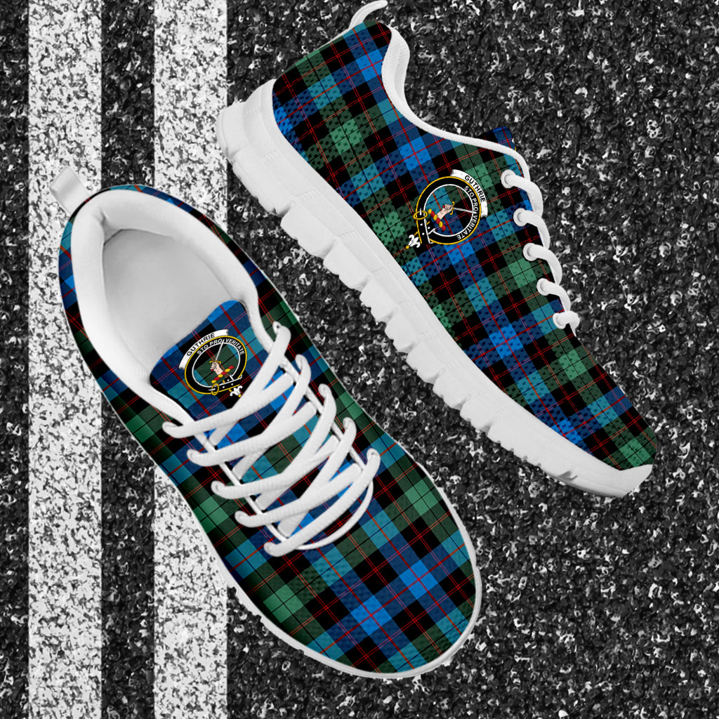 Guthrie Ancient Tartan Sneakers with Family Crest - Tartan Vibes Clothing