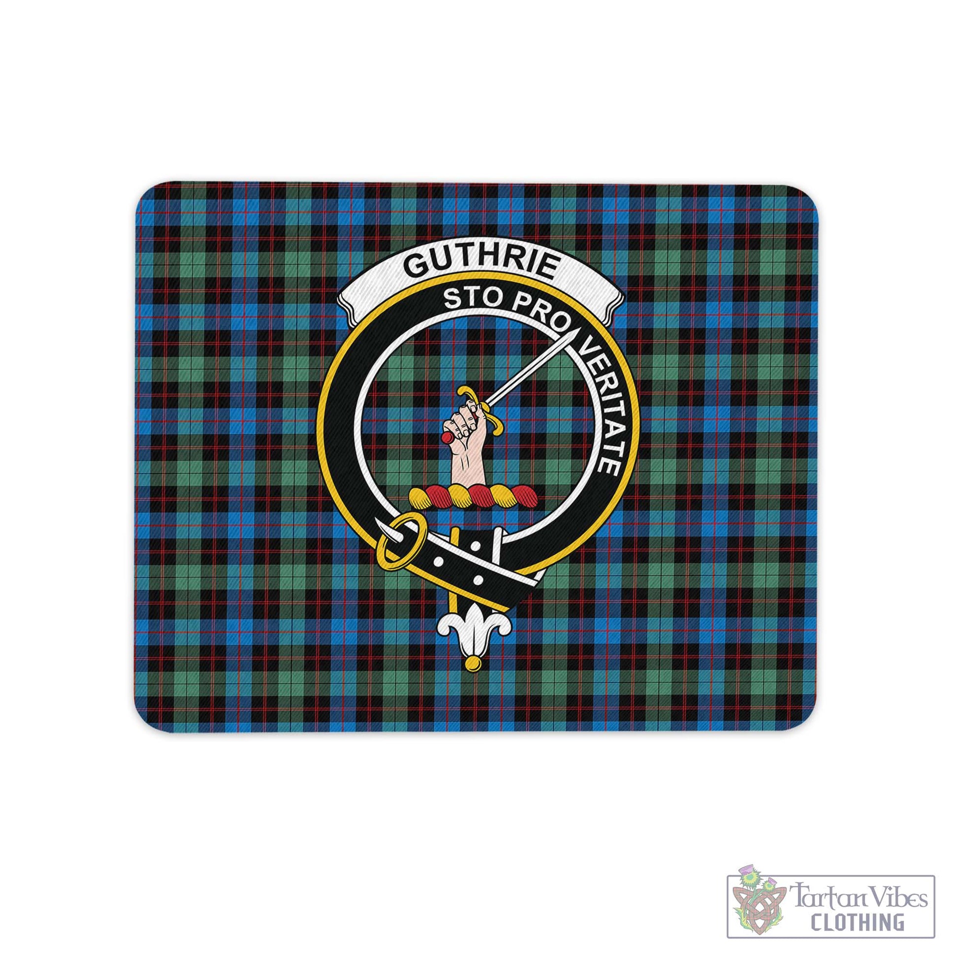 Tartan Vibes Clothing Guthrie Ancient Tartan Mouse Pad with Family Crest