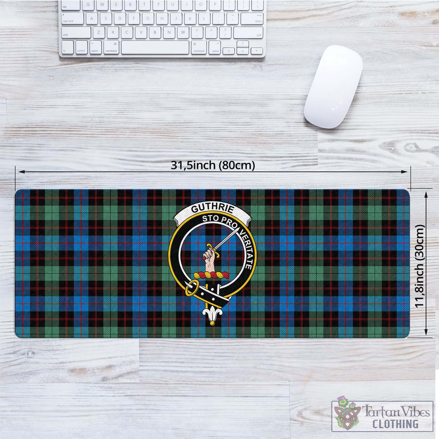 Tartan Vibes Clothing Guthrie Ancient Tartan Mouse Pad with Family Crest