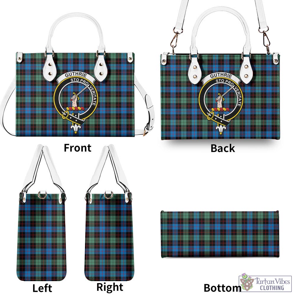 Tartan Vibes Clothing Guthrie Ancient Tartan Luxury Leather Handbags with Family Crest