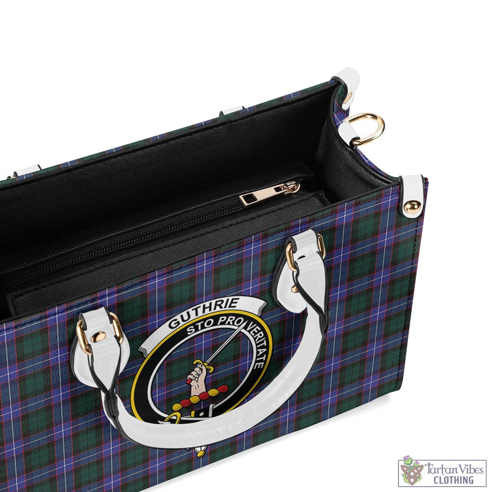 Tartan Vibes Clothing Guthrie Modern Tartan Luxury Leather Handbags with Family Crest