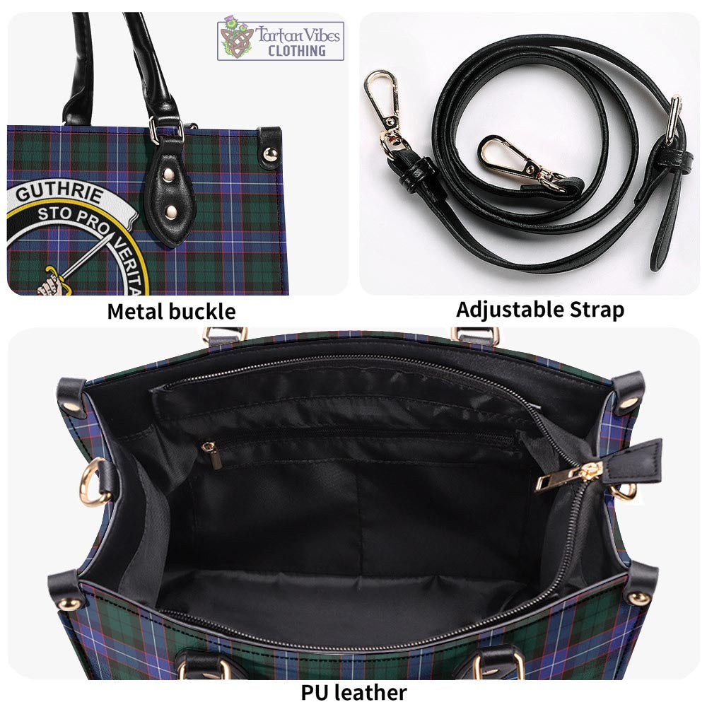 Tartan Vibes Clothing Guthrie Modern Tartan Luxury Leather Handbags with Family Crest