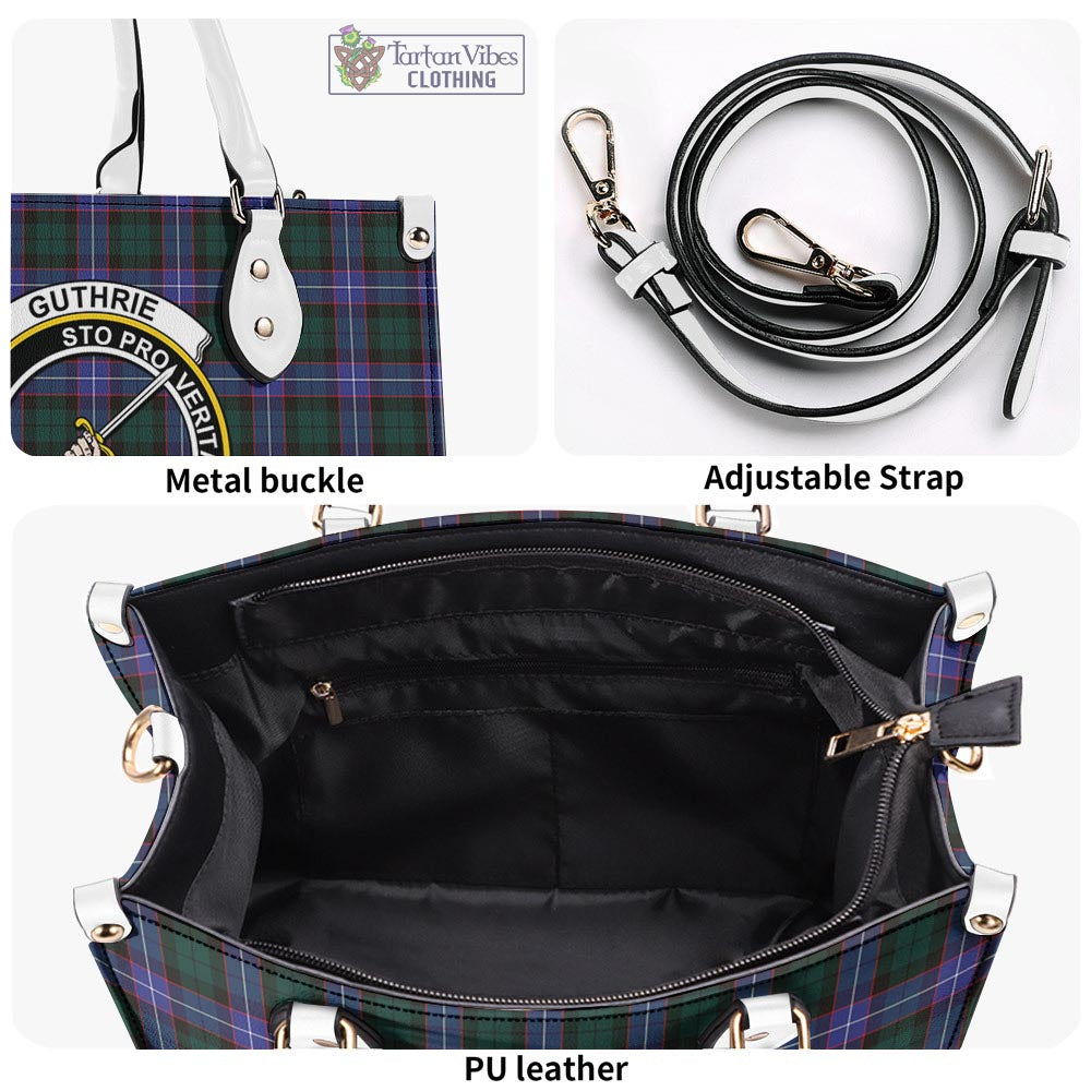 Tartan Vibes Clothing Guthrie Modern Tartan Luxury Leather Handbags with Family Crest