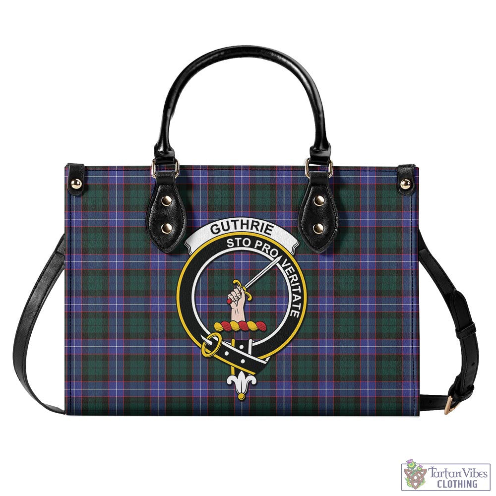 Tartan Vibes Clothing Guthrie Modern Tartan Luxury Leather Handbags with Family Crest