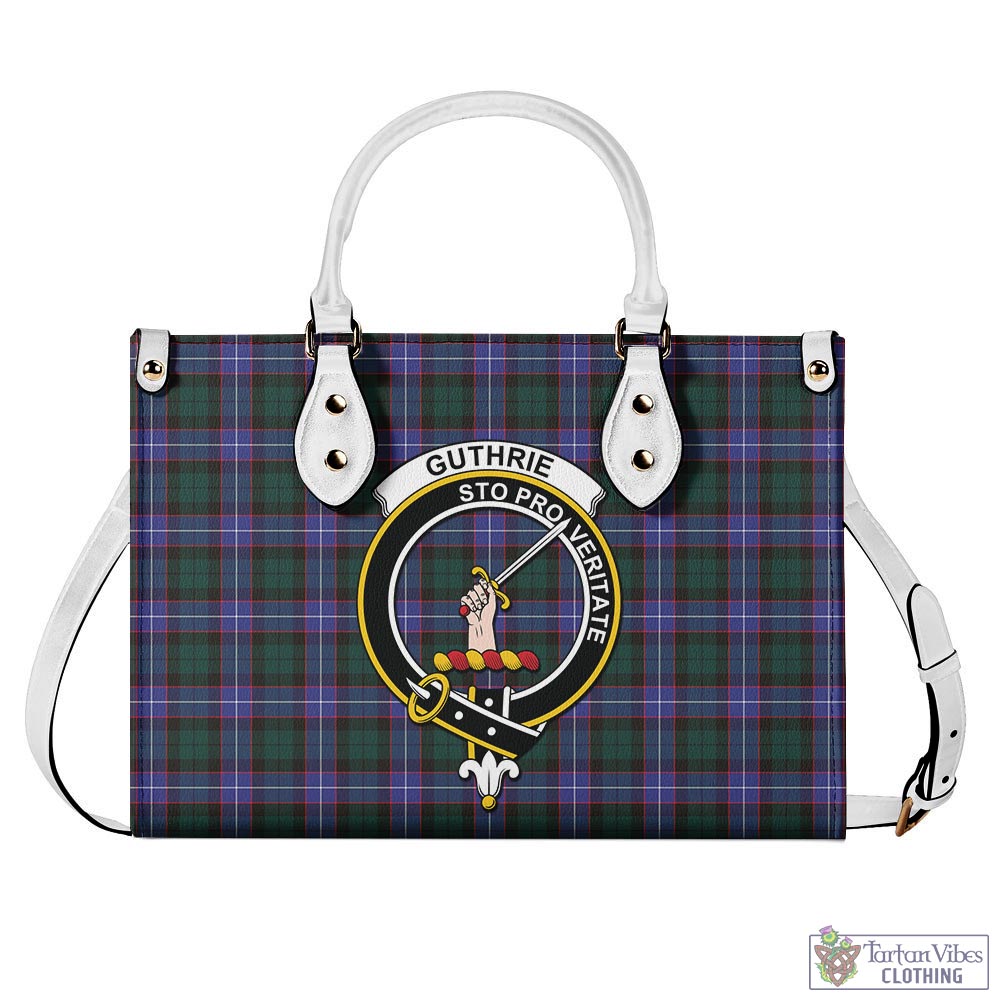 Tartan Vibes Clothing Guthrie Modern Tartan Luxury Leather Handbags with Family Crest