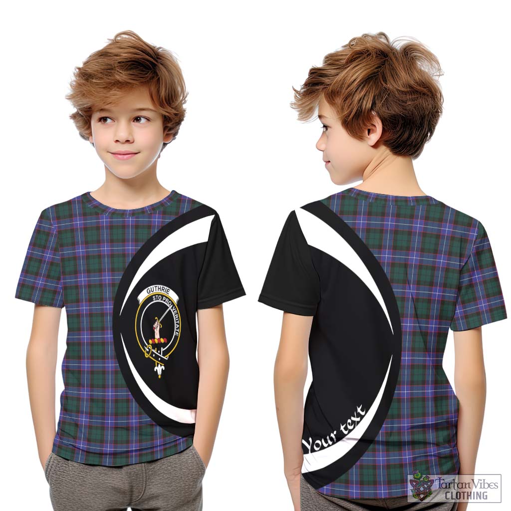 Guthrie Modern Tartan Kid T-Shirt with Family Crest Circle Style Youth XL Size14 - Tartan Vibes Clothing